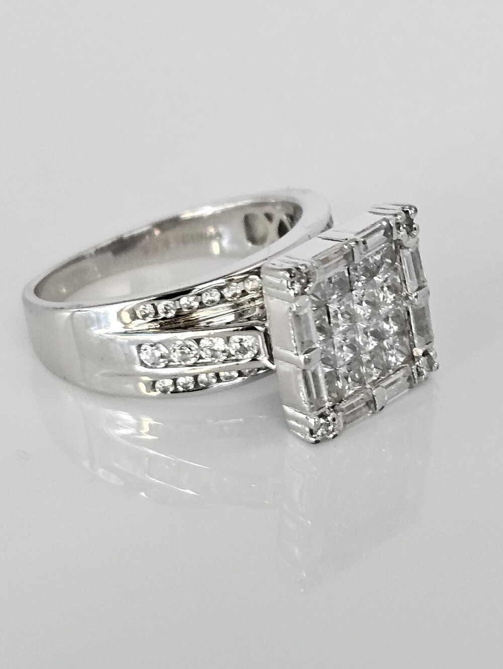 NOT FOR SALE JTV 2.37ctw High Grade CZ Invisible Set Platineve®Ring - Picture 15 of 17